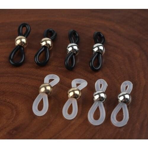 50pcs/Lot Spectacle Chain Rubber CCB Bead Retainer For Sunglasses Eyeglasses Holder Strap Retainer End Loop Connector