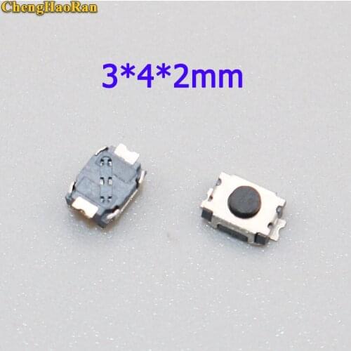 ChengHaoRan100Pcs 3*4*2MM Tact Switch Turtle switch SMD 2-pin mini buttons micro switch 3x4x2MM 2H Power switch