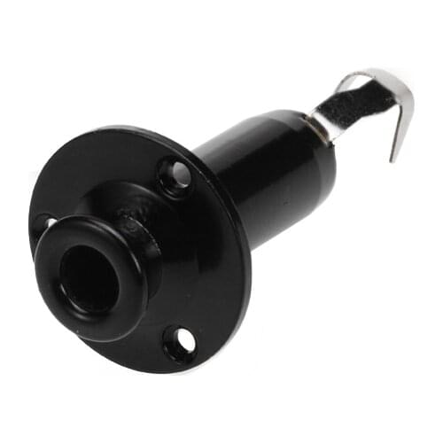 Black Mono End Pin Jack 1/4 Inch For Acoustic Guitar Quality Brass Accessories