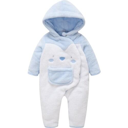 Honeyzone Baby Winter Jumpsuit Newborn Baby Long Sleeve Warm Romper Roupa De Bebe Girl And Boy Clothes 0-6Months Toddler Romper