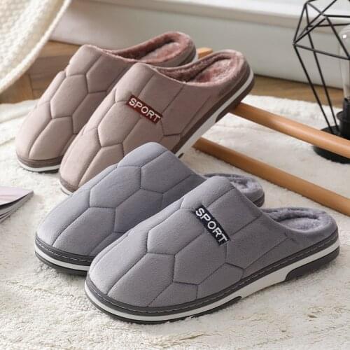 Indoor Slipper Man Shoes Winter Home slippers Men Warm plush Flock Non slip Comfortable Plus Size 40-51 Flats Male slippers