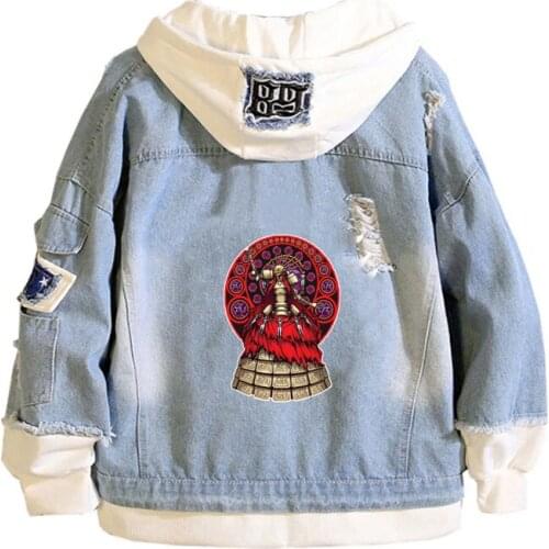 Anime NieRAutomata Coat Teens cowboy Cosplay Jacket Men Women Casual Denim Hooded Loose coat Cartoon Hooded