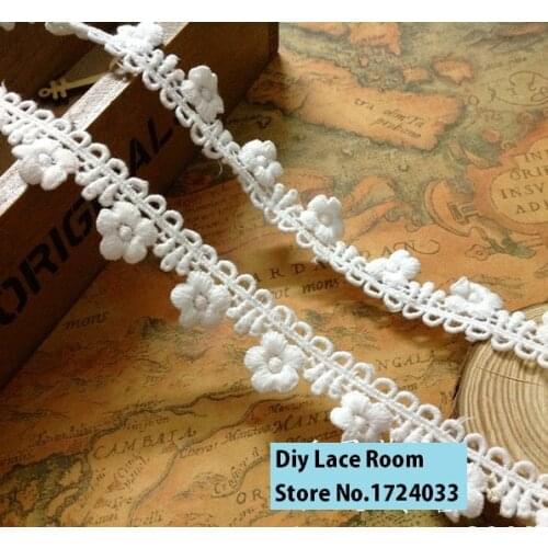 HOT 5yds/pack 2cm water soluble embroidery lace hair accessories lace trim fence flowers Z640