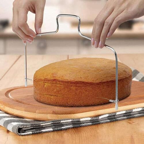 Wholesale Kitchen Baking Accessories Double Line Cake Slicer Home DIY Cake Straightener Cutting Line Adjustable Cakes Slicer