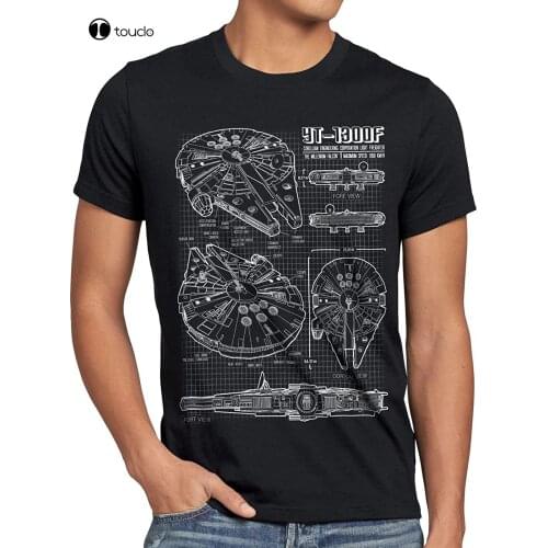 Millennium Falcon Blueprint MenS T-Shirt Tee Shirt