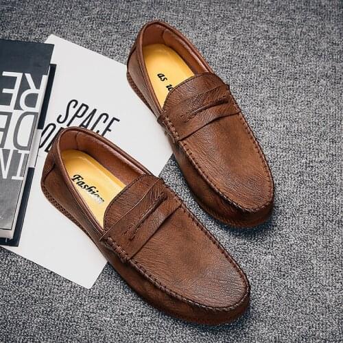 Mens Casual Shoes Fashionable and Comfortable 2019 Spring and Autumn No Lace Brand Outdoor Breathable Non-slip loafers suede