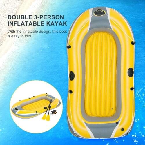 Inflatable Boat Professional Outdoor Sport Tools Canoe 3Person PVC Stream Kayaking Rubber Boat Convenient Boating Fishing
