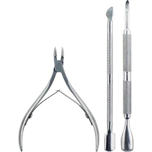 Stainless Steel Tweezer Nail Cuticle Pusher Nipper Clipper Scissor Dead Skin Remover Manicure Nail Art Tool