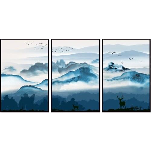 Factory wholesale (No Framed) Ink landscape series Canvas Print On Canvas Printing Wall Pictures 12YM-A-724