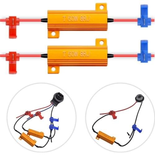2pcs DIY Canbus Error Free Decoder Led Warning Canceller Anti-Flicker Canbus Resistor For Fog Lights Turn Signal Brake Lights