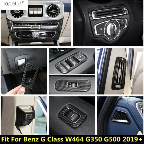 Head Light / Window Lift Button Panel Cover Trim Carbon Fiber Look Interior For Mercedes-Benz G Class W464 G350 G500 2019 - 2021