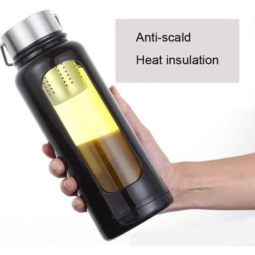 1000ml Portable Glass Water Bottles Outdoor Space Bottle Sports Water Bottle Leak-proof Bike Climbing Gift