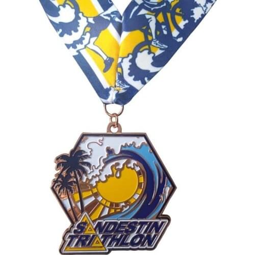 Manufacturers can customize the surf competition medals hot sale engraving plating medal