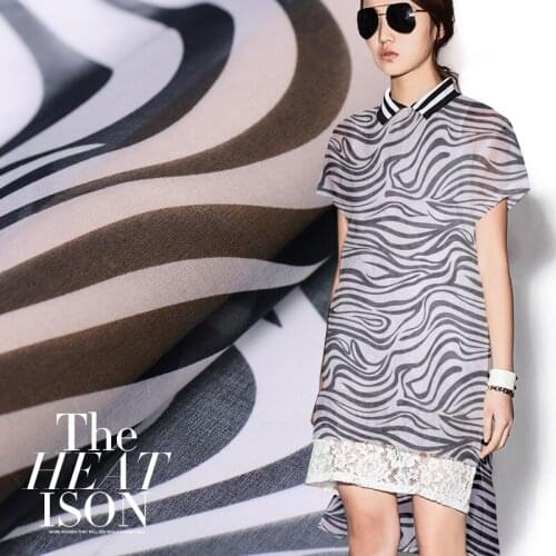100% pure mulberry Zebra Stripe Silk Organza Tulle transparent silk fabrics A28