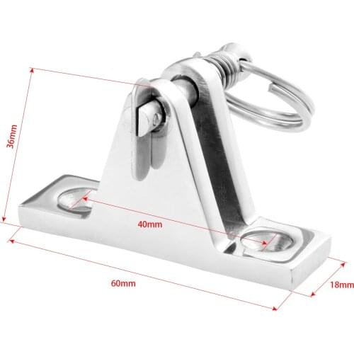 Boat Marine Stainless Steel Bimini Top 90degree Deck Hinge Mount Bracket Fitting With Quick Release Removable Pin To Drop Canopy
