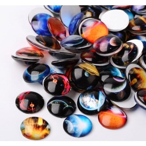 Random Round Photo Mixed Glass Cabochons 20mm 25mm Dome Flatback Jewelry Making Findings 100/200pcs/lot