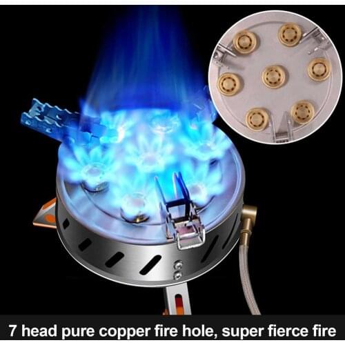 Outdoor Gas Stove High-power Mengxin Camping Barbecue Stove Portable 7-star Mountaineering Backpack Picnic Cooker