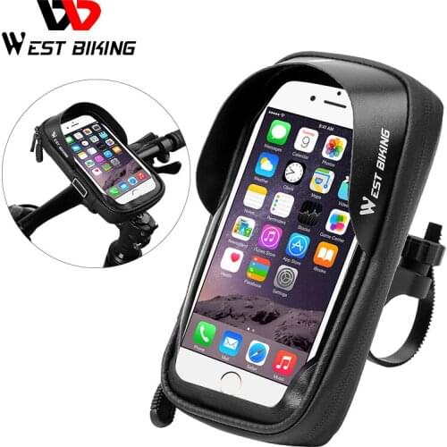 WEST BIKING Bike Bag Waterproof Phone Case Handlebar Storage Package Touch Screen 6.0 inch Phone Holder Cycling MTB Bicycle Bags