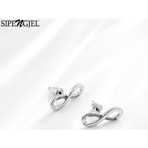 Fashion cubic zirconia Infinity Earrings geometric 8 -shped stud Earrings For Womenn Wedding Party Jewelry 2020