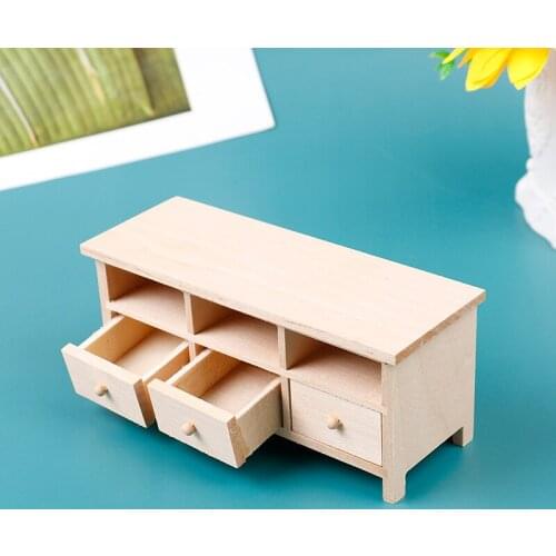 1Pc 1:12 Dollhouse Miniature Furniture Wooden TV Cabinet Display Storage cabinet Dolls House Furniture Toys Accessories