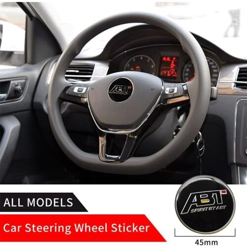 1pcs 45mm Car Steering wheel sticker for Passat B6 B7 CC Golf MK5 MK6 Tiguan car styling car 3d sticker for ABT Logo