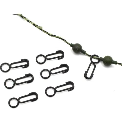 100Pcs Carp Fishing Quick Change Swivel Ring Clip Fishing Hair Rig Rolling Swivel Snap Ring Fishing Terminal Tackle Accessories