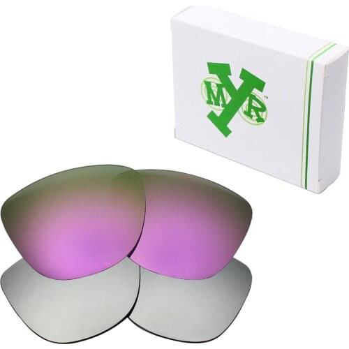 2 Pairs Mryok Anti-Scratch POLARIZED Replacement Lenses for Oakley Frogskins Sunglasses Silver Titanium & Plasma Purple