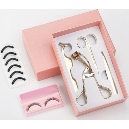 4Pcs/Set Eye Lashes Stainless Steel Makeup Set Eyelash Curler Eyebrow Tweezers Scissors False Eyelash Applicator