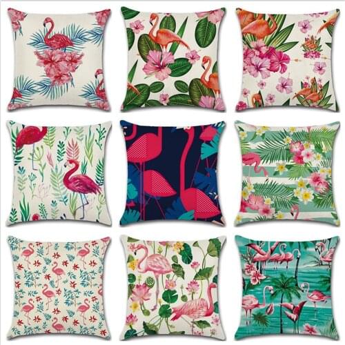 45*45cm Tropical Flamingo Saying Freedom Passion Cushion Cover Linen Throw Pillow Car Home Decoration Decorative Pillowcase