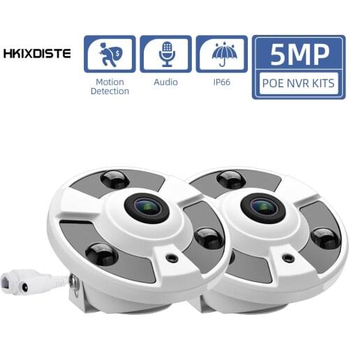 5MP CCTV POE Panoramic Camera Outdoor IP Fisheye Security Surveillance Dome Camera 180 Degree View XMEYE IP Monitoring Cam ONVIF