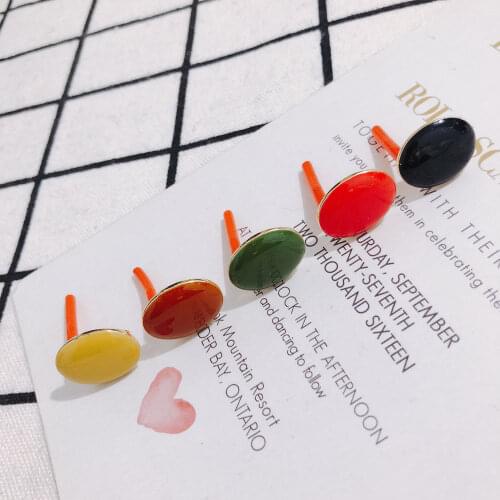 6 pieces / lot DIY Alloy Dripping Oval Silver Needle with Hanging Stud Earrings Jewelry Material Accessories