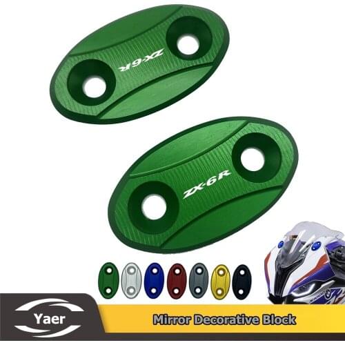 CNC Aluminum Mirror Hole Cover Motorcycle Windscreen Driven Mirror Eliminators Cap For KAWASAKI NINJA ZX6R ZX 6R 636 2003 2004