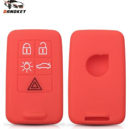 Dandkey Silicone Car Key Case Cover Auto Remote Skin Shell Holder For Volvo S60 S70 S80 S90 V60 XC60 XC70 V40 V50 V60 C30 V70