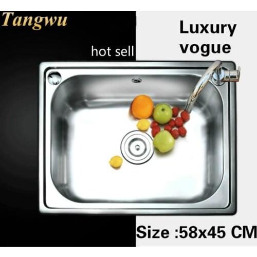 Free shipping Apartment kitchen single trough sink vogue do the dishes 304 stainless steel hot selling 580x450 MM