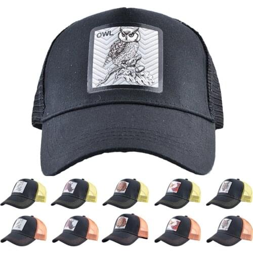 Unisex Animal Paster Mesh Baseball Cap Women Casual Adjustable Sun Hat Men Breathable Sports Cap Trucker Hats Snap Closure