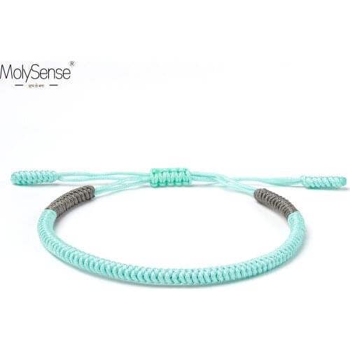 MolySense Tibetan Buddhist Love Lucky Charm Tibetan Bracelets & Bangles For Women Men Handmade Knots Rope Buddha Bracelet