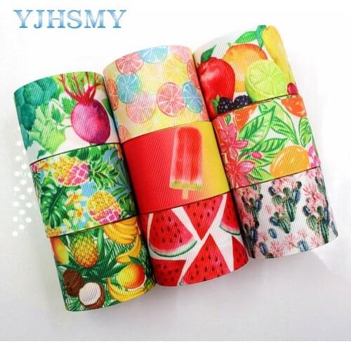YJHSMY C-18317-42,38 mm 5 Yards fruit vegetable Printed grosgrain ribbons,DIY handmade Hair accessories,gift wrap Material