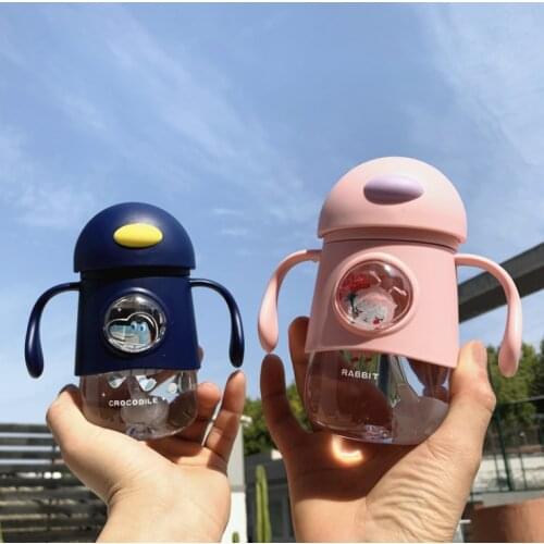 350ML Sippy Cup With Straw Baby Feeding Cup Kids Learn Drinking Water Milk Bottle With Handle Training Cup Tritan BPA Free