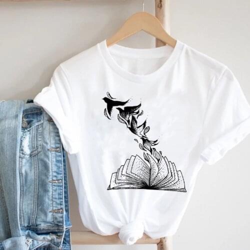 Women Casual Bird Printing 90s Girl Cute Spring Summer Ladies 90s Fashion Clothes Print Tshirt Female Tee Top Graphic T-shirt