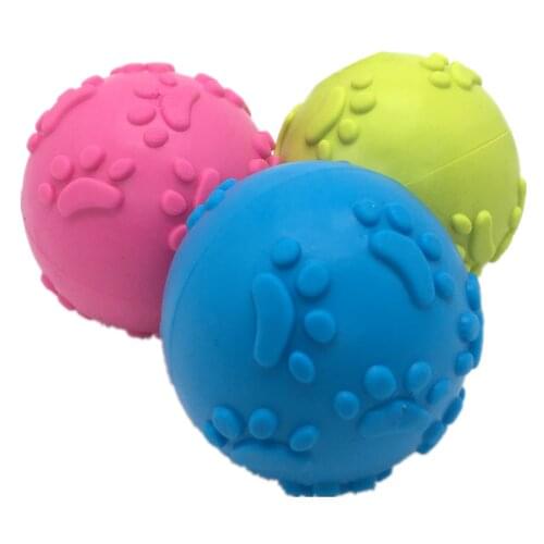 Dog Play Balls Chew Molar Tooth Cleaning Toys Pet Chew Squeaky Toy Puppy Rubber Interactive Training Toys Bite Resistant