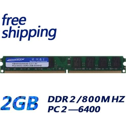 KEMBONA best sell brand new package desktop ddr2 2gb pc ram memory 240pin 800mhz pc2-6400 work for intel and alll motherboard