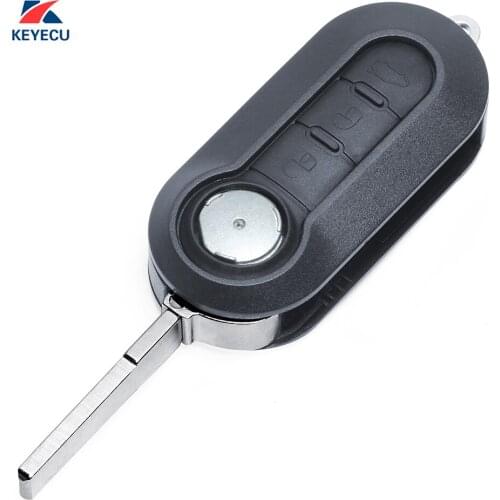 KEYECU Replacement Remote Car Key Fob 3 Button 433MHz ID46 for Fiat 500, Doblo, Florino, Punto, Qubo - Del-phi 300