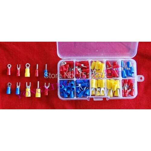 119pcs/box Ring and Fork and Pin insulated terminal block from 22-10AWG Mixed