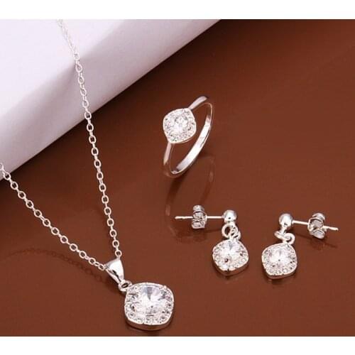 S539 925 sterling silver jewelry set, fashion jewelry set necklace ring earring /avkajmra gloapcva