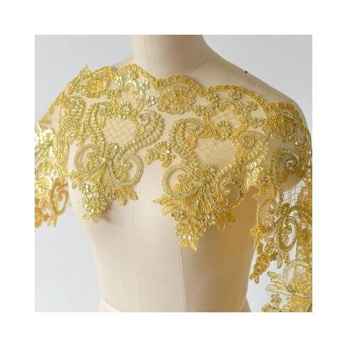 New Lace Fabric Accessories Wedding Dress Veil Headdress DIY Handmade Jewelry Car Bone Flower Sequins Lace Trim