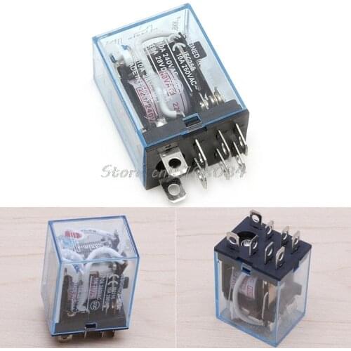 LY2NJ AC 220V Coil 10A 240V Power Relay DPDT Led Lamp 1Pc S08 Wholesale&DropShip