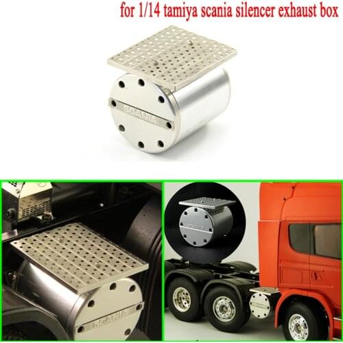 Metal Muffler Exhaust Box for 1/14 Tamiya RC Truck Car SCANIA R730 R470 R620 Diy Parts