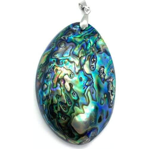 Can Make DIY Necklace Natural Shell Necklace Pendant Oval Shape Exquisite Fashion Jewelry High-end Atmospheric size 37x56mm