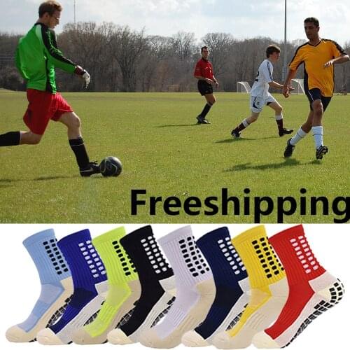 1PC Mens Anti Slip Football Socks Athletic Long Socks Absorbent Sports Grip Socks For Basketball Soccer Volleyball Running Sock