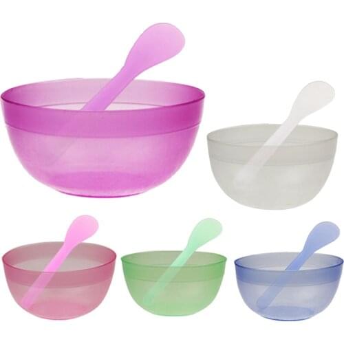 Taoye teemo 2pcs/set Portable Plastic Facial Mask Bowl Stick Brush Set Women DIY Mixing Applying Facial Care Makeup Tools Kit